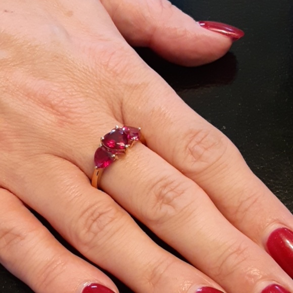 3.00ctw Lab Created Ruby 14kt Gold/925 - Picture 2 of 5